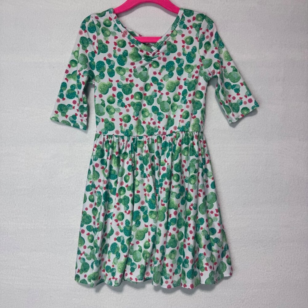 Dotdotsmile Dress Size 3/4 Green Cactus and Red Flowers New with Tags